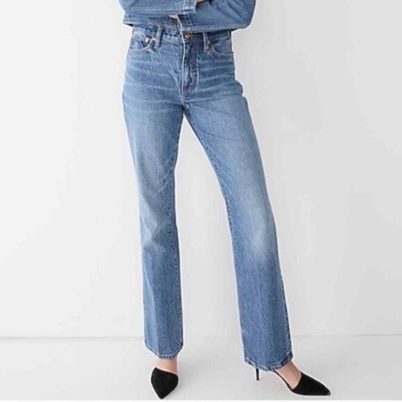 J. Crew Full Length Demi Boot Jeans Women's Size 29 Tall BL618 Magnolia Wash - Picture 1 of 9